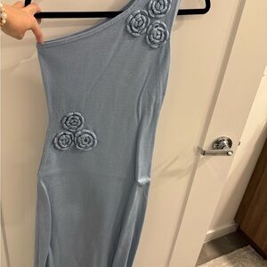 Elegant Blue One-Shoulder Dress